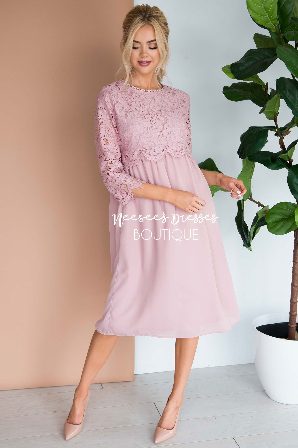 Pink Lace Modest Nursing Dress | Best ...